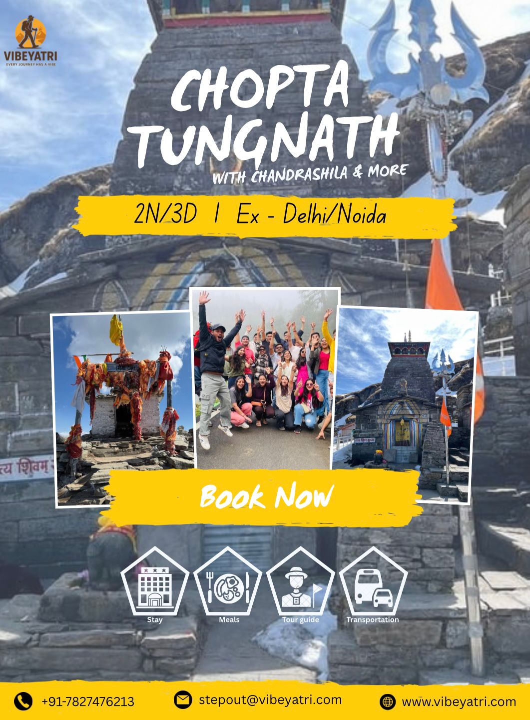 Instagram post of a trekker on a mountain ridge